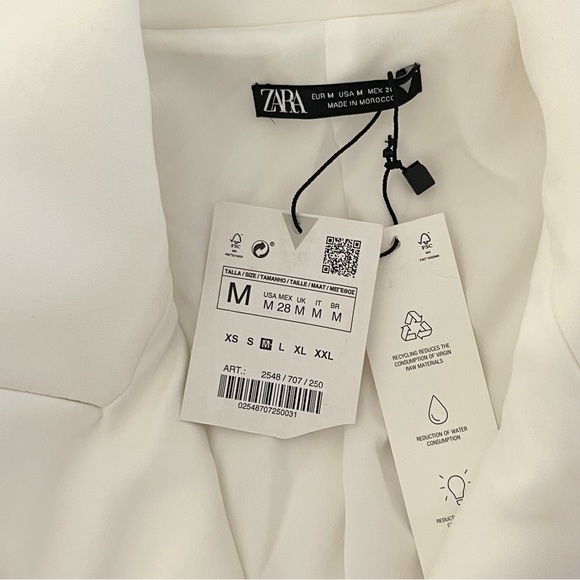 NWT Zara Blazer Mini Dress Belted White Blogger Favorite Size Medium - Picture 13 of 15